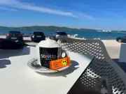 Coffee at Beach Bar Bellezza with sea view