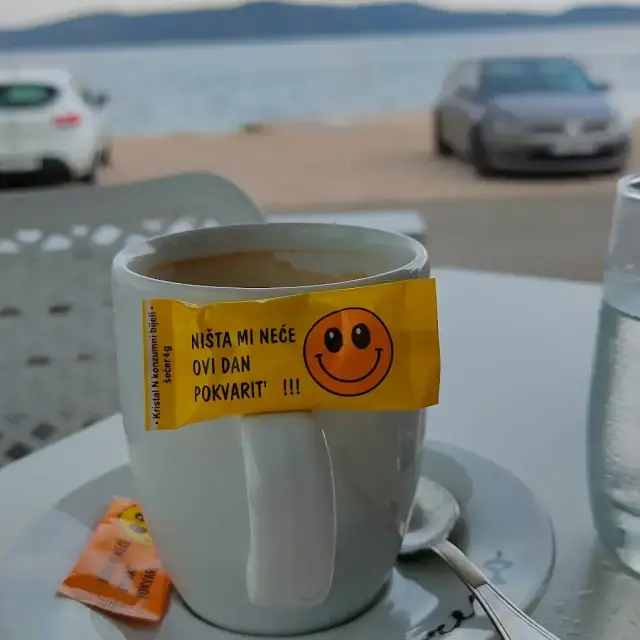 Stretto coffee on a seaside table at Bellezza