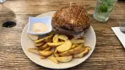burger and fries as a casual meal in Grebastica