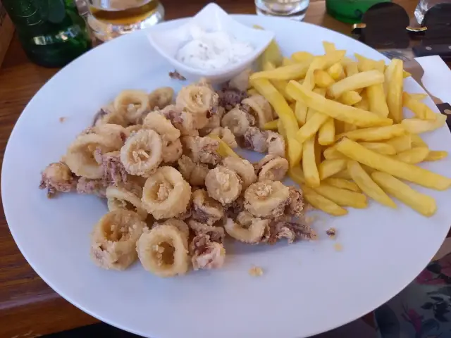 fried calamari and fries for lunch in Grebastica