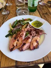 grilled squid with side dish at Buffet Pizzeria Niko