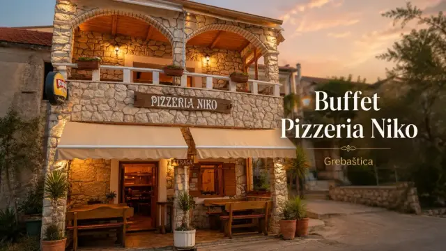 Buffet Pizzeria Niko in Grebastica restaurant entrance and terrace