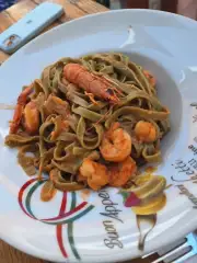 shrimp pasta in Grebastica at Niko