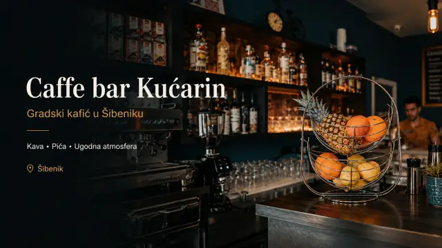 Caffe Bar Kucarin Sibenik interior with coffee machine and bar