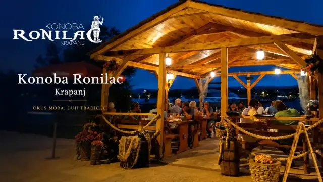 evening terrace of Konoba Ronilac on Krapanj by the sea